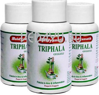 трифала гуггул triphala (trifala) guggulu для мягкого очищения организма, нормализации слизеобразования и омоложения тканей. baidyanath. 80 таб. индия
