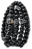четки чёрные 108+1 бусин из сандала 3в1 : чётки, браслет, бусы. резинка. бусины 6 мм фото