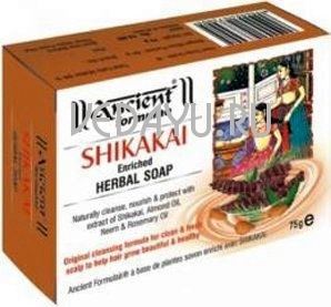 мыло травяное шикакай  shikakai древняя формула. ancient formulae shikakai enriched herbal soap. 75 г. индия