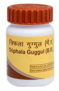 triphala guggulu divya pharmacy (patanjali). трифала гуггул дивья. общая детоксикация и омоложение. 40 г. индия