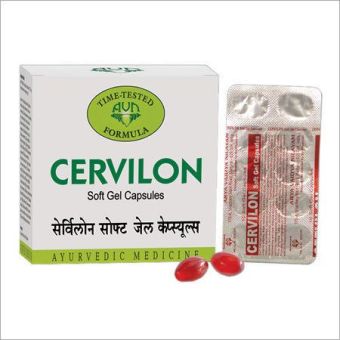 cervilon, arya vaidya nilayam. цервилон для заболеваний шейного отдела позвоночника. 90 капсул. индия