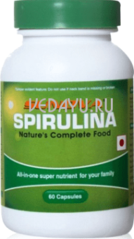 спирулина капсулы spirulina. все-в-одном супер-питательном продукте спирулина - для всей семьи. all-in-one super nutrient for your family. 60 капсул. sunova surya herbal индия