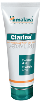 clarina anti-acne face wash gel himalaya. кларина - гель для умывания, средство от прыщей. 60 мл. индия
