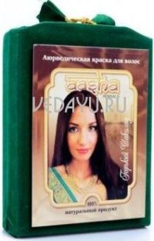 аюрведическая краска для волос горький шоколад aasha herbals, 100 г. индия