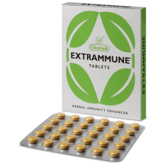 extrammune tablets, charak. экстрамун для укрепления иммунитета, противодействие микробам, вирусам, инфекциям. 30 таб. индия