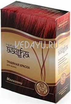 натуральная краска для волос махагони. 6 саше по  10 г. aasha индия