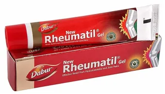 ревматил гель дабур. rheumatil gel dabur. быстро помогающее противовоспалительное, обезболивающее, противоотечное.